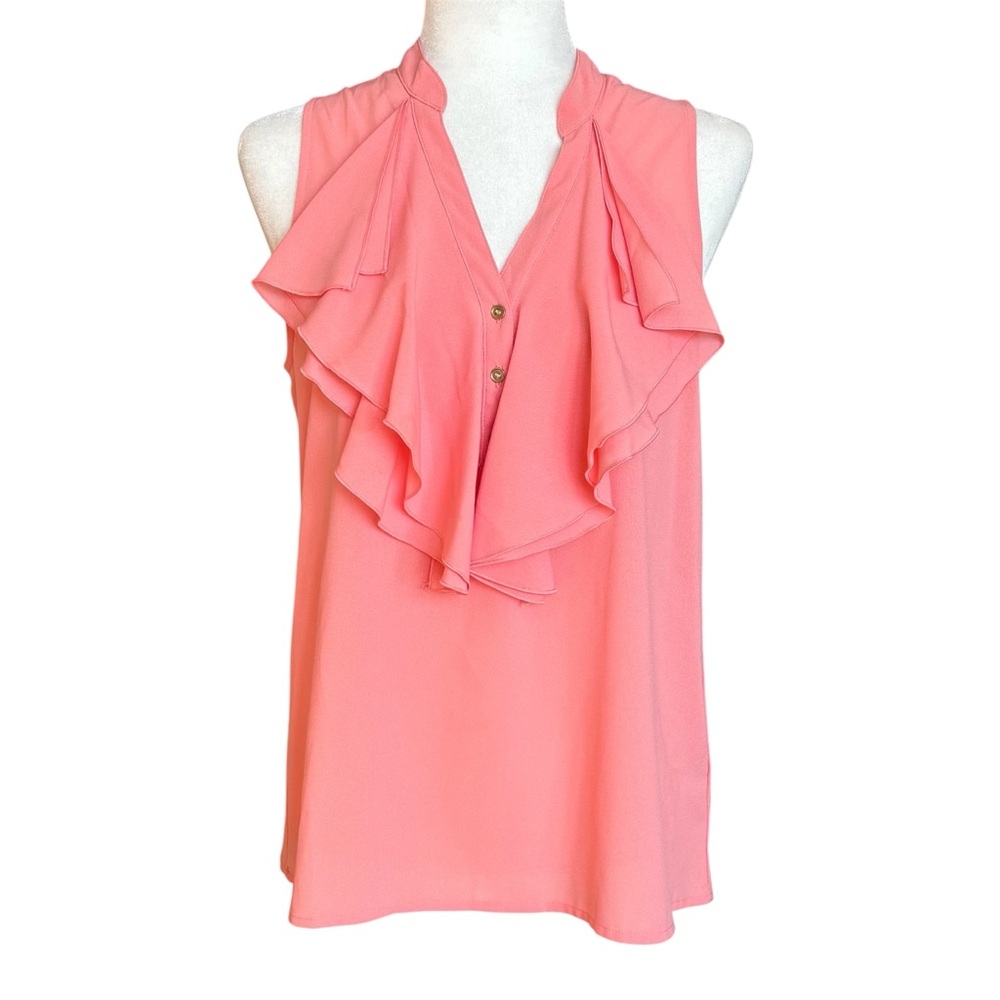 BCX Coral Ruffle Sleeveless Blouse Juniors XL